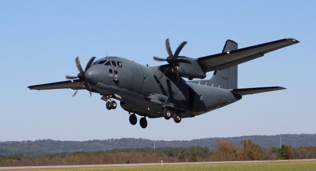 Alenia Spartan (C-27A) (1027025) - A US Army Alenia C-27J Spartan departing NE Alabama Regional Airport, Gadsden, AL via Runway 24 for a paratroop drop - November 2, 2019.