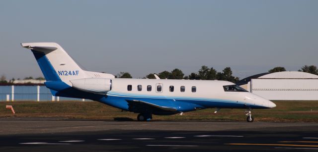 Pilatus PC-24 (N124AF) - Taxiing to departure is this 2018 Pilatus PC-24 in the Autumn of 2021.