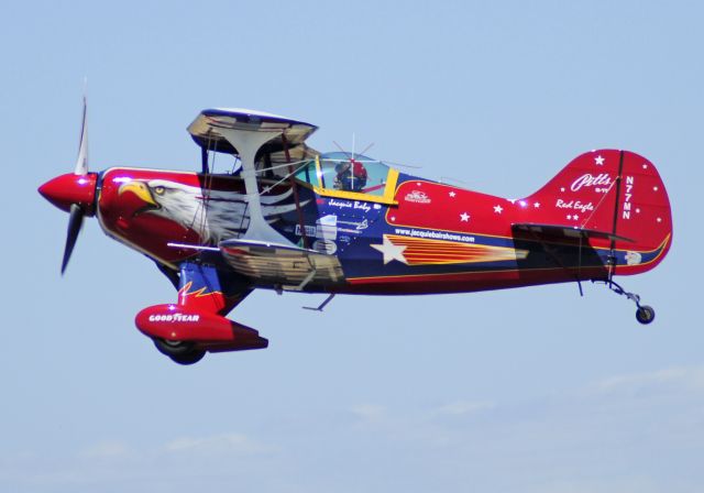 PITTS Special (S-1) (N77MN) - Jacquie "B" departs runway three-zero, Merced Regional Airport headed to the 2011 Hollister Airshow