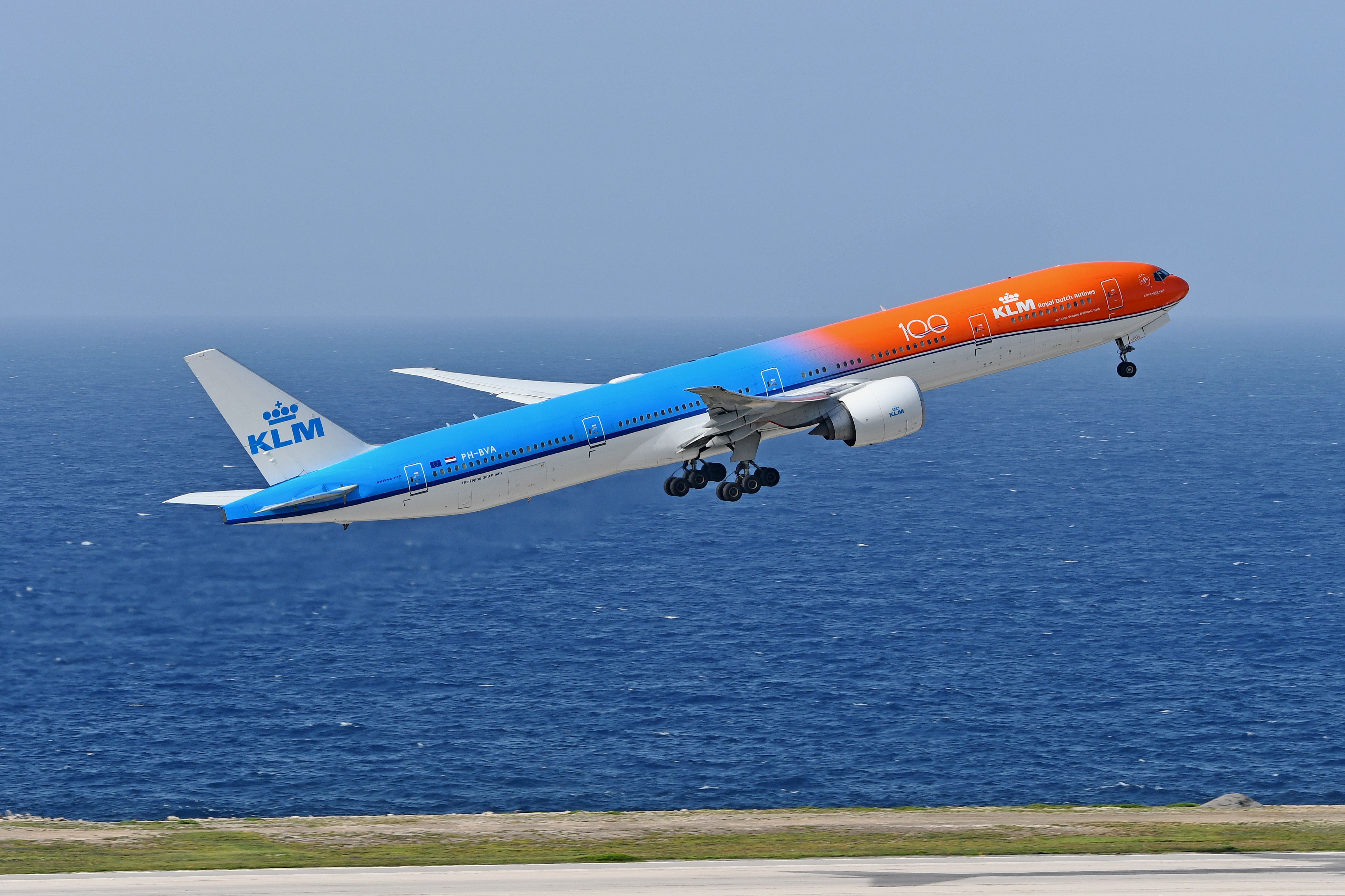 BOEING 777-300 (PH-BVA) - Departing Hato International Airport on August 28, 2020