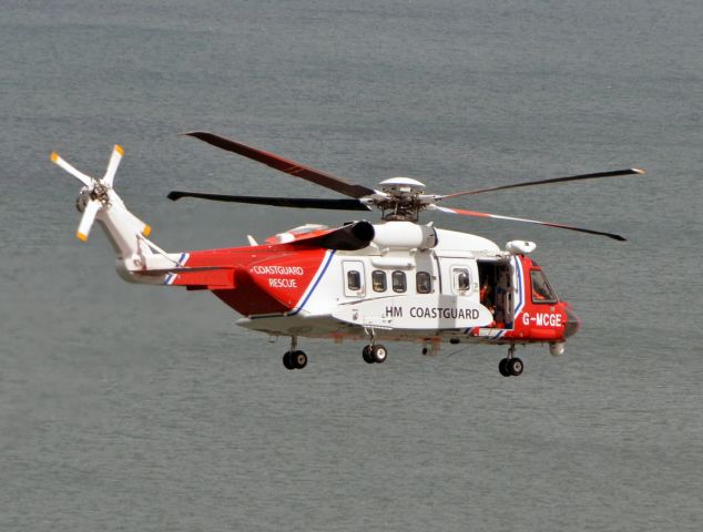 Sikorsky Helibus (G-MCGE) - Rescue exercise in the Harbour of Scarborough