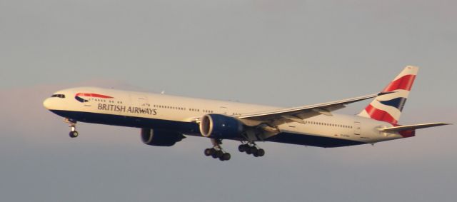 BOEING 777-300ER (G-STBA) - Rare visit to PHL today of a BA 777-300 landing from London Heathrow