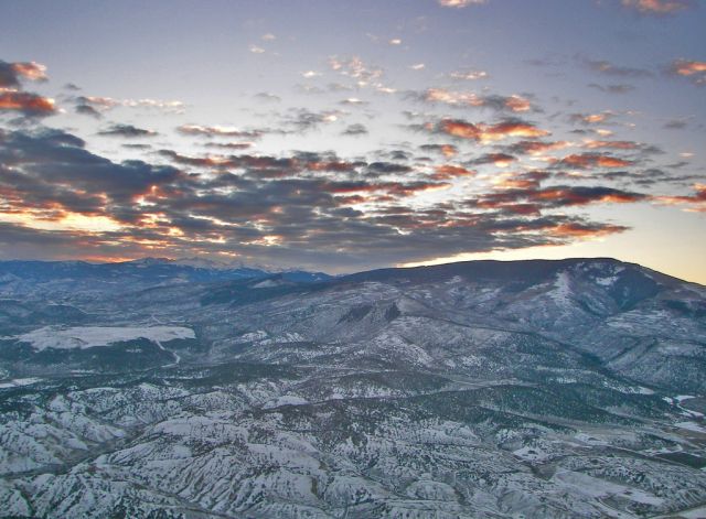 — — - After departing Eagle, Colorado at sunset.