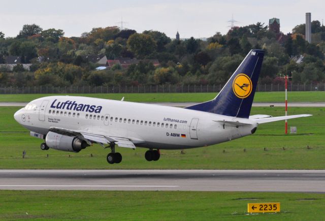 Boeing 737-500 (D-ABIW) - seconds from touchdown