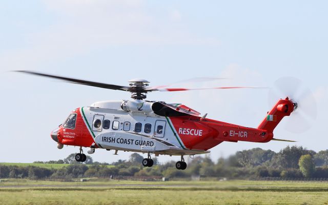 Sikorsky Helibus (EI-ICR) - irish coast guard s-92 ei-icr lifting off from shannon 25/9/16.