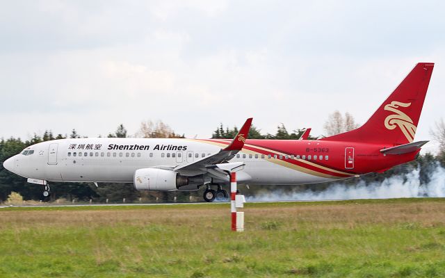 Boeing 737-800 (B-5363) - shenzhen airlines b737-86j b-5363 landing at shannon from helsinki 8/4/19.