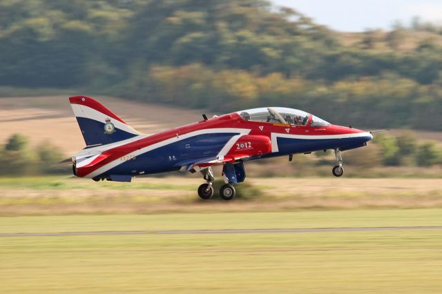 Boeing Goshawk (XX268) - An RAF British Aerospace Hawk, wearing the Queen's Diamond Jubilee color scheme, rehearsing before the Duxford Imperial War Museum Autumn Air Show on 12 Oct 2012.