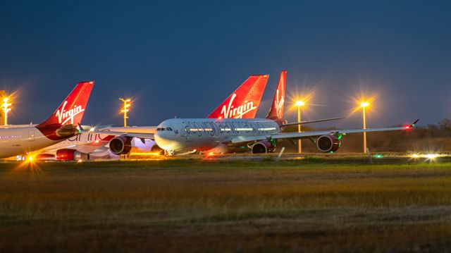 Airbus A340-600 (G-VNAP) - "Sleeping Beauty Rejuvenated" seen here after pushback from the gate in Barbados