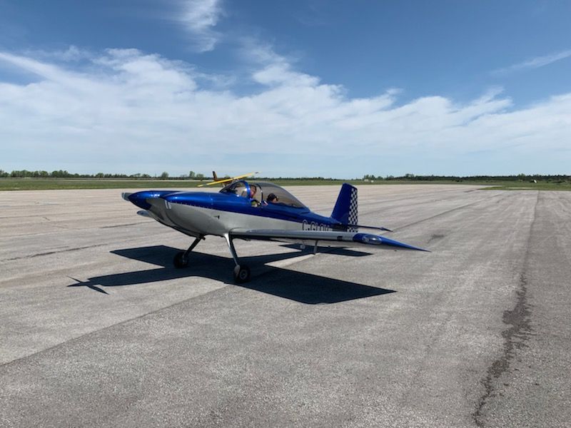 Vans RV-8 (C-GLOV) - Departing CPZ3 for a local flight.