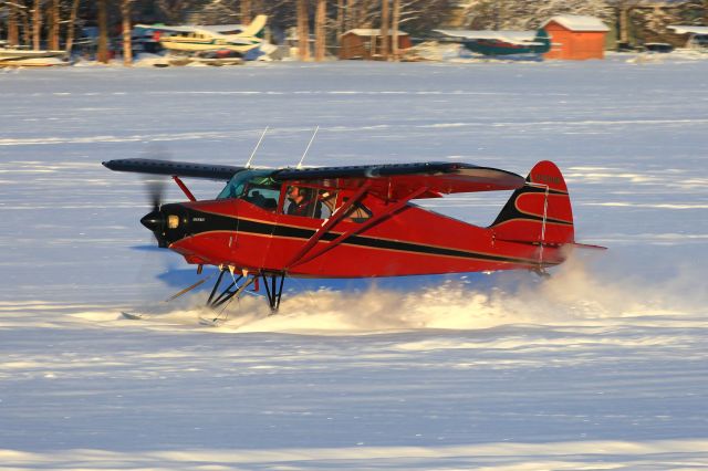 Piper PA-20 Pacer (N7009K) - Snowy takeoff from Lake Hood Seaplane Base