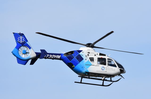 Eurocopter EC-635 (N732HM) - A Hackensack Meridian medivac helicopter lifts off from Monmouth Airport on an April afternoon, 2021.