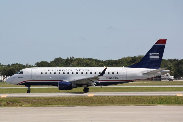 Embraer 170/175 (N801MA) - US Air Flight 3327 operated by Republic (N801MA) arrives at Sarasota-Bradenton International Airport following a flight from Reagan National Airport