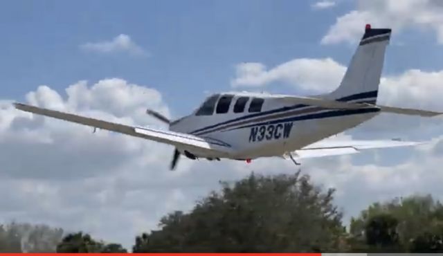 Beechcraft Bonanza (36) (N33CW) - Leaving an Old Farts Flying Club luncheon