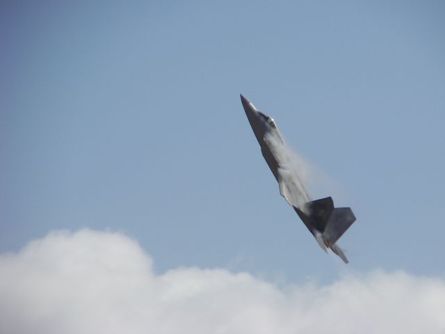 Lockheed F-22 Raptor — - MCAS Miramar 2008  San Diego, CA  The Raptor pulling into the verticle with full afterburner!