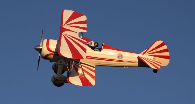 Boeing PT-17 Kaydet (N78R) - A Boeing A75N1 departing Sonny Callahan Airport, Fairhope, AL, during the Classic Jet Aircraft Association's 2020 Jet Blast - late afternoon March 6, 2020.