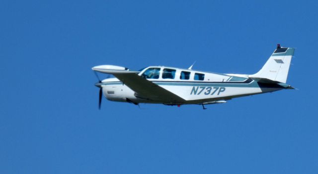 Beechcraft Bonanza (36) (N737P) - Shortly after departure is this 1994 Beechcraft 36 Bonanza in the Autumn of 2020.