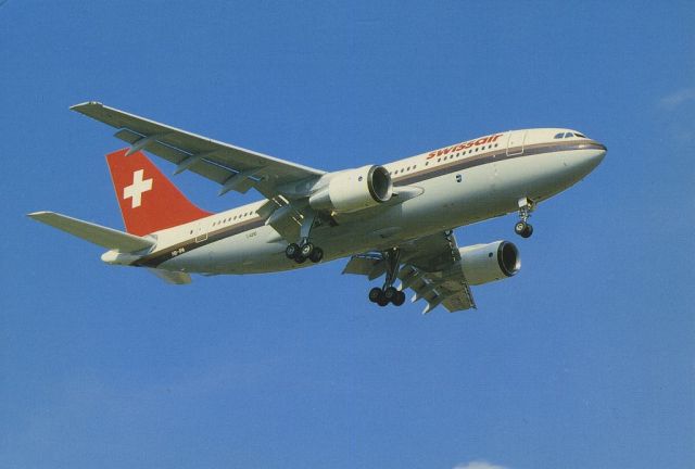 Airbus A310 (HB-IPA) - scanned from postcardbr /swissair
