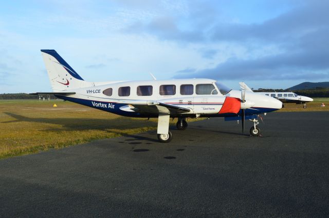 Piper Navajo (VH-LCE) - Vortex Air VH-LCE at YFLI, March 2016