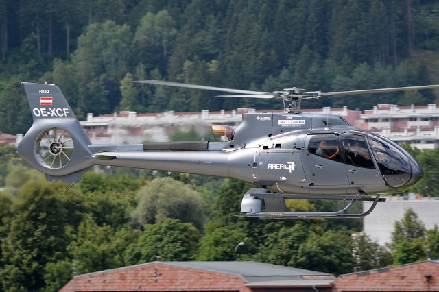 Eurocopter EC-130 (OE-XCF) - In the right front seat Naomie Harris alias Eve Moneypenny returning from the opening of the James Bond Museum in Sölden.