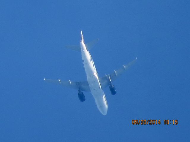 Airbus A319 (N922FR) - Frontier Airlines flight 226 from Denver to Branson Missouri over Baxter Springs Kansas (78KS) at 28,000 feet.