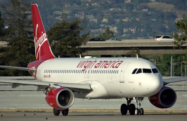 Airbus A320 (N841VA) - Preparing for her final departure from SJC