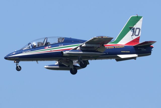 APJ54479 — - The 10 jets from the Frecce Tricolori aerobatic demonstration team arriving back at Stewart ANGB after their performance at the New Yourk Air Show in nearby Orange County Airport. The 2024 North American Tour is the first time the Frecce Tricolori aerobatic demonstration team has visited North America since 1992