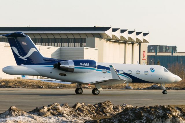 Gulfstream Aerospace Gulfstream IV (N49RF) - NOAA49 departing YHZ after Hurricane Awareness Day.