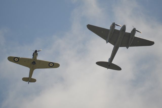 De Havilland Mosquito (N114KA) - de Havilland DH-98 Mosquito and Hawker Hurricane MKXII-B at Warbirds over the Beach at Virginia Beach, VA on Saturday, 16 May 2015.