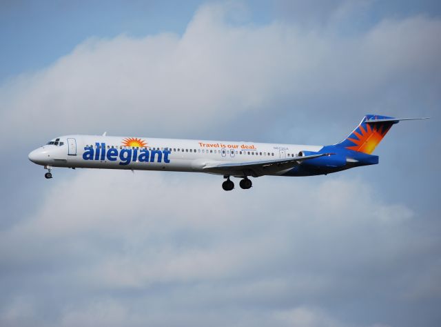 McDonnell Douglas MD-83 (N873GA) - Flight AAY638 arriving runway 20 at KJQF from KSFB - 10/10/14 