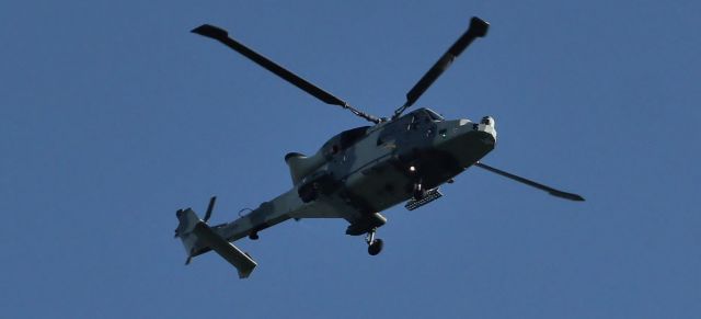 WESTLAND Super Lynx (ZZ388) - AgustaWestland Wildcat AH1 ZZ388 approaching RNAS Yeovilton 21st Oct 2014