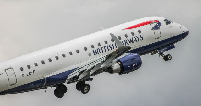 Embraer 170/175 (G-LCYF) - Retracting its gear, jetting off to Dusseldorf 