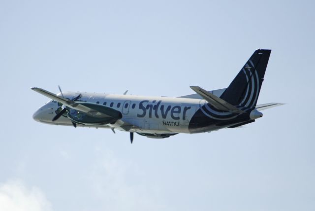 Saab 340 (N417XJ) - Tortuga One departing runway 9 for a morning flight back to Ft. Lauderdale after a quick turnaround. br /br /March 3, 2020