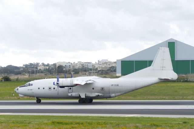 Antonov An-12 (UR-CKM) - Seen on departure in ALL WHITE 