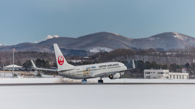 Boeing 737-800 (JA327J) - “journeys with Duffy” LIVERYbr /Japan Airlines / Boeing 737-846br /Jan.17.2016 Hakodate Airport [HKD/RJCH] JAPAN