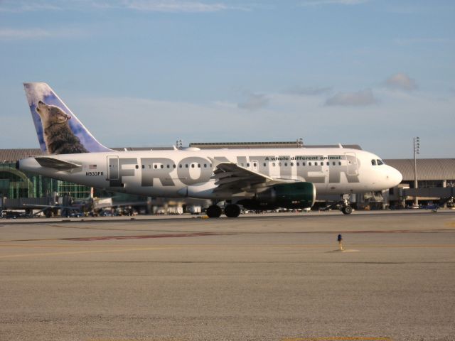 Airbus A319 (N933FR) - Holding on RWY 19R