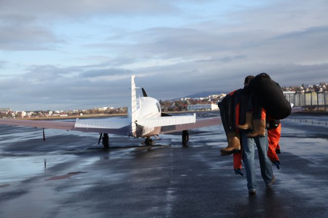 Mooney M-20 Turbo (N228RM) - Bringing the survival suit at Reykjavik airport for our next leg inbound Greenland.