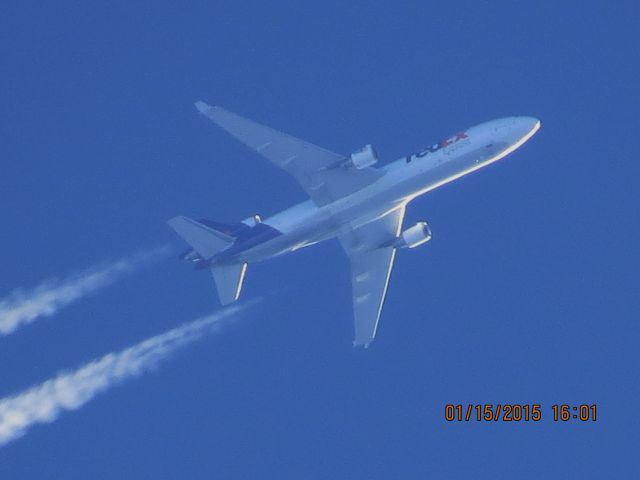 Boeing MD-11 (N523FE) - FedEx flight 781 from MEM to PDX over Baxter Springs Kansas (78KS) at 34,000 feet.