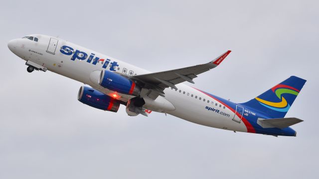 Airbus A320 (N637NK) - Spirit Airlines Airbus A320 (N637NK) departs KRDU Rwy 23R on 10/26/2019 on 4:34 pm.