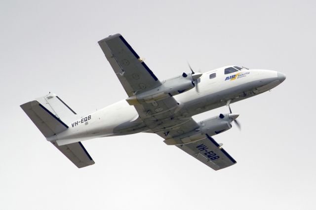 Embraer EMB-110 Bandeirante (VH-EQB) - Getting airborne off runway 23 and heading to another regional destination. Friday 1st February 2013.