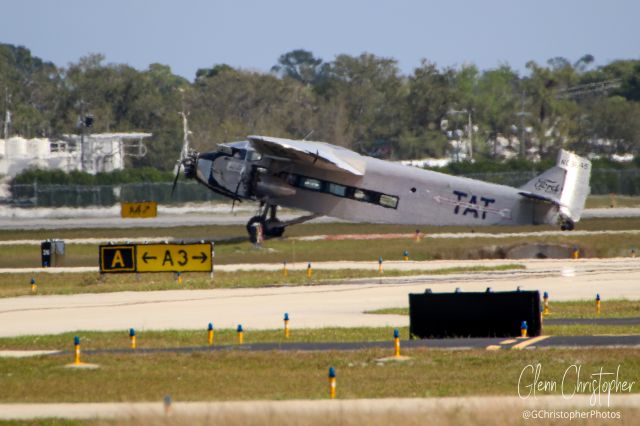 Ford Tri-Motor (NC9645) - Late in the afternoon on 2-25-2018 a Ford Tri-Motor readies for take off at the Naples Municipal Airport (NAP).