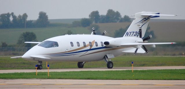 Piaggio P.180 Avanti (N173SL) - Taxiing to FBO upon arrival at KDBQ.