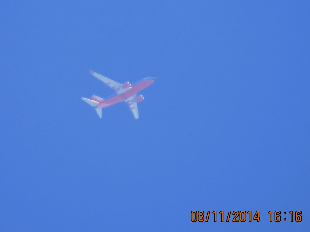 Boeing 737-700 (N934WN) - SWA flight 110 from MDW to Tulsa over Southeastern KS at 35k feet.