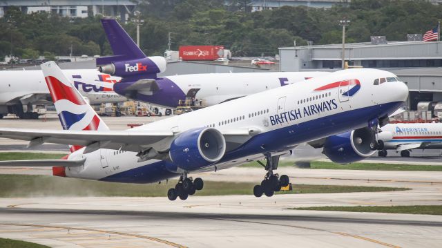 Boeing 777-200 (G-VIIT) - British Airways 777 takeoff from RWY 10L