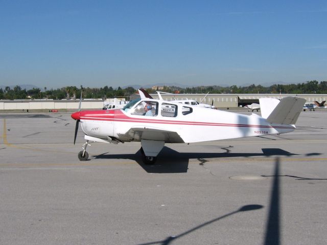 Beechcraft Bonanza (33) (N8538A) - Taxiing at Fullerton