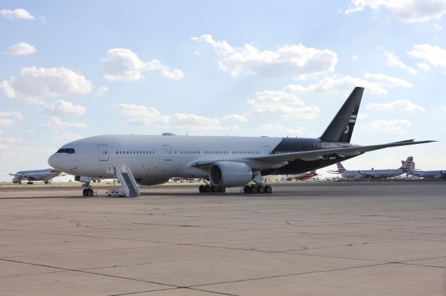 Boeing 777-200 (ZK-OKD) - OKD sitting in ROW. Engine covers off and had moved the previous week. Hopefully it'll fly again soon