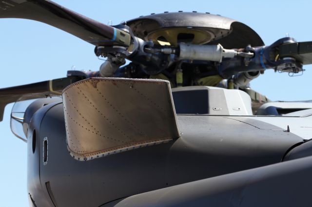 — — - Exhaust of the Eurocopter NH90, designed to reduce and deflect the Helicopters heat signature upwards.