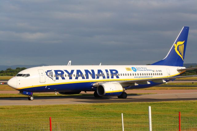 Boeing 737-800 (EI-DHZ) - RYR B738 photographed from the Runway Viewing Park at Manchester