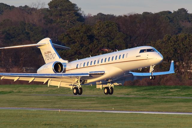 BOMBARDIER BD-700 Global 7500 (C-FXAI) - The new Bombardier Global Express 7500 landing in Atlanta at KPDK during Super Bowl week as a demonstrator. Questions about this photo can be sent to Info@FlewShots.com