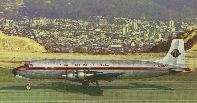 Douglas DC-6 (HK-1700) - scanned from postcardbr /aeronorte colombia