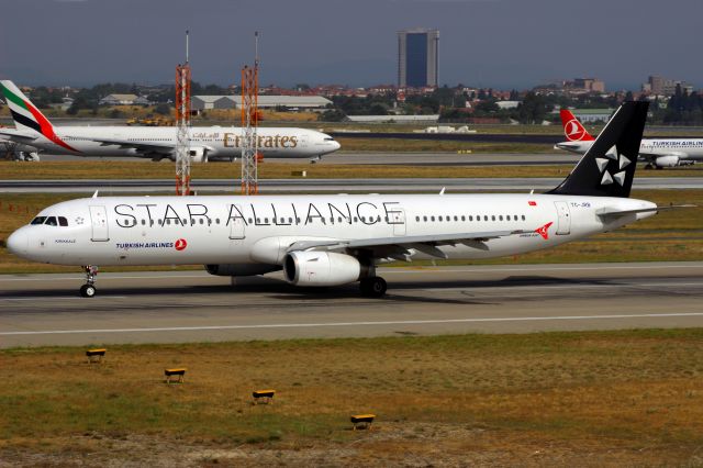 Airbus A321 (TC-JRB) - TURKISH AIRLINES AIRBUS A321 HAS A SPECIAL PAINT " STAR ALLIANCE " , DEPARTING FROM ISTANBUL ATATURK AIRPORT, RUNWAY 35L